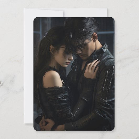 Donkere en Moody Gotische Donkere Bloemen Zwart Re Kaart (Achterkant)