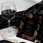 Donkere en Moody Gotische Zwarte Bloemen Bruids Lu Kaart