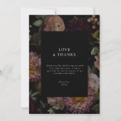 Donkere en Moody Gotische Zwarte Bloemen Dank U Kaart (Voorkant)