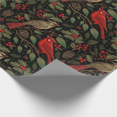 Donkere en Moody Kerstmis Kardinalen Cadeaupapier (Hoek)