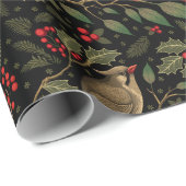 Donkere en Moody Kerstmis Kardinalen Cadeaupapier (Rol Hoek)