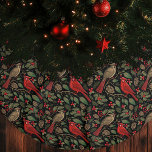 Donkere en Moody Kerstmis Kardinalen Imitatie Linnen Kerstboom Kleed<br><div class="desc">Vier de feestdagen met dit stijlvolle en humeurige kerstontwerp. Deze kerstboomrok heeft donkere en humeurige kleuren met kardinale vogels,  gebladerte en hulstbessen tegen een zwarte achtergrond. U kunt de achtergrondkleuren wijzigen en deze aanpassen aan uw behoeften.</div>