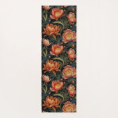 Donkere en Moody Levendige Oranje pioenenenbloemen Yogamat (Achterkant)
