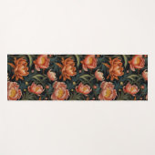 Donkere en Moody Levendige Oranje pioenenenbloemen Yogamat (Voorkant (horizontaal))