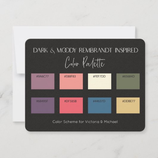 Donkere en Moody Rembrandt Geïnspireerde kleurenpa Kaart (Voorkant)