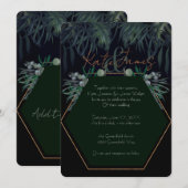 Donkere en mooie Eucalyptus Leaves Wedding Invitat Kaart (Voorkant / Achterkant)