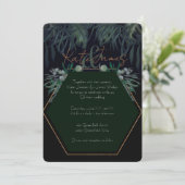 Donkere en mooie Eucalyptus Leaves Wedding Invitat Kaart (Staand voorkant)