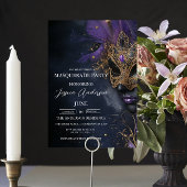 Donkere en Paarse Masquerade Party Verjaardag Kaart