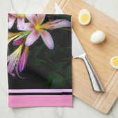 Donkere en roze Lily Kitchen Towel Theedoek (Quarter Fold)