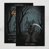Donkere en sinistere Halloween-feest uitnodiging (Voorkant / Achterkant)