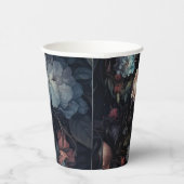 Donkere en sombere bloemrijke gotische bruidsdouch papieren bekers (Rechts)