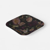 Donkere en sombere dramatische bloemrijke bruidsdo papieren bordje (Gebogen)