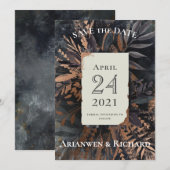 Donkere en sombere trouwdatum save the date kaart (Voorkant / Achterkant)