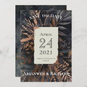 Donkere en sombere trouwkaart save the date kaart (Voorkant / Achterkant)