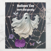 Donkere en spookachtige Halloween Wijn Etiket (Enkel label)