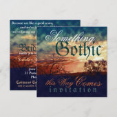 Donkere en stormachtige gotische Halloween bruilof Kaart (Voorkant / Achterkant)