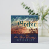 Donkere en stormachtige gotische Halloween bruilof Kaart (Staand voorkant)