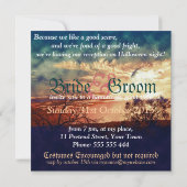 Donkere en stormachtige gotische Halloween bruilof Kaart (Achterkant)