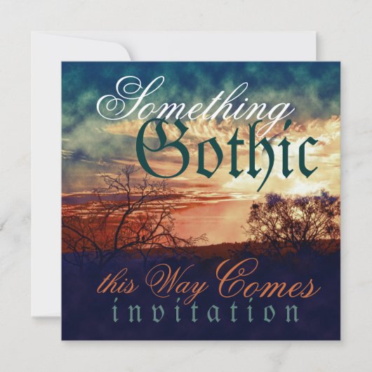 Donkere en stormachtige gotische Halloween bruilof Kaart (Voorkant)