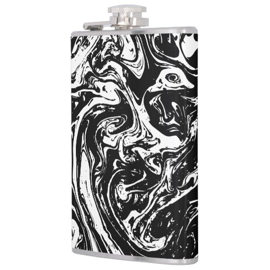 Donkere en witte, marmer met vinylwikkel heupfles (Links)