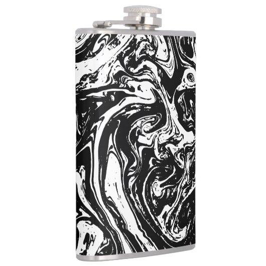 Donkere en witte, marmer met vinylwikkel heupfles (Rechts)