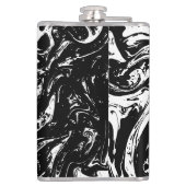 Donkere en witte, marmer met vinylwikkel heupfles (Achterkant)