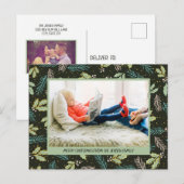 Donkere en zwarte groene bladeren Vrolijk kerstfee Feestdagenkaart (Voorkant / Achterkant)