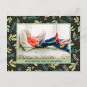 Donkere en zwarte groene bladeren Vrolijk kerstfee Feestdagenkaart (Voorkant)