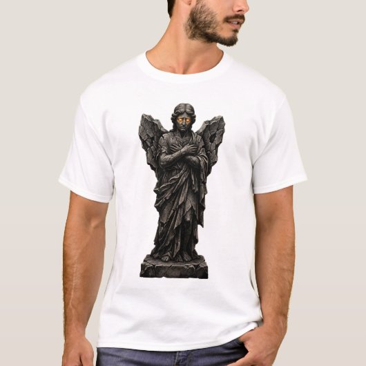Donkere engel beeld gothic fantasy gloeiende ogen t-shirt (Voorkant)
