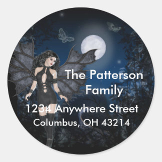 Donkere engel- en donkere nachtreeks ronde sticker