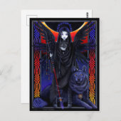 Donkere engel en wolf.  Rayvnwolf van Myka Jelina Briefkaart (Voorkant / Achterkant)