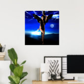 Donkere engel, goddess godin, shaman, shakti poster (Thuiskantoor)