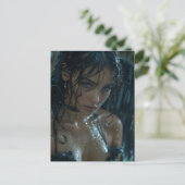 Donkere engel in de regen briefkaart (Staand voorkant)