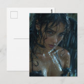 Donkere engel in de regen briefkaart (Voorkant / Achterkant)