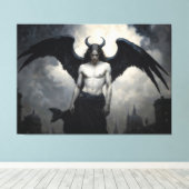 Donkere Engel Lucifer Canvas Afdruk (Insitu (Houten vloer))