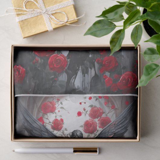Donkere Engel Tranen, Goddelijkheid & Rode Rozen Tissuepapier (Geschenk)