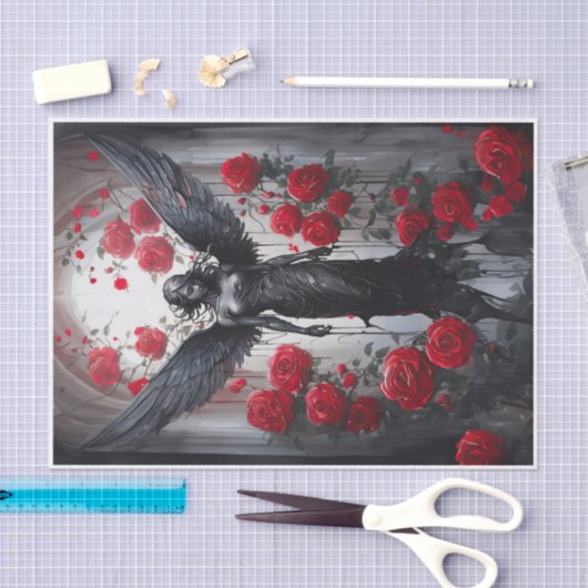 Donkere Engel Tranen, Goddelijkheid & Rode Rozen Tissuepapier (Craft)