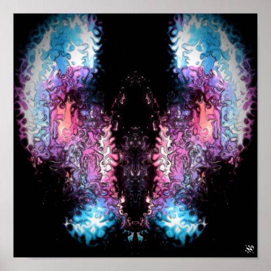 Donkere engel v1 - patroonpareidolia poster (Voorkant)