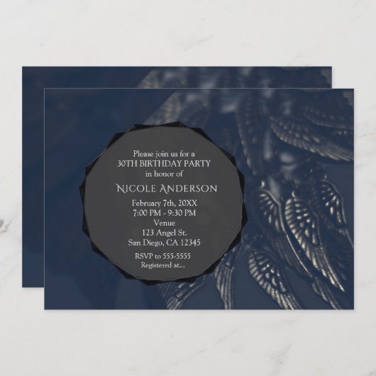 Donkere engelenvleugels gotische glamour feestuitn kaart (Voorkant / Achterkant)