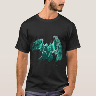Donkere engelenvleugels groene gloed gotische esth t-shirt