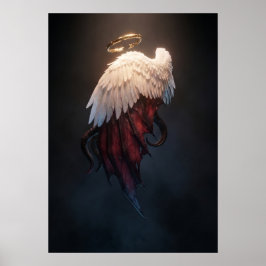Donkere engelenvleugels wanddecoratie – Hemels en  Poster