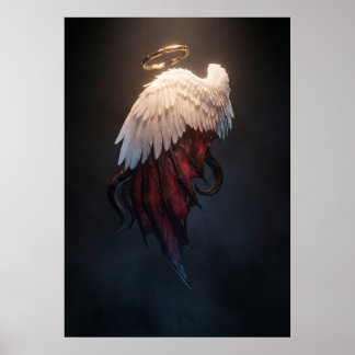 Donkere engelenvleugels wanddecoratie – Hemels en  Poster
