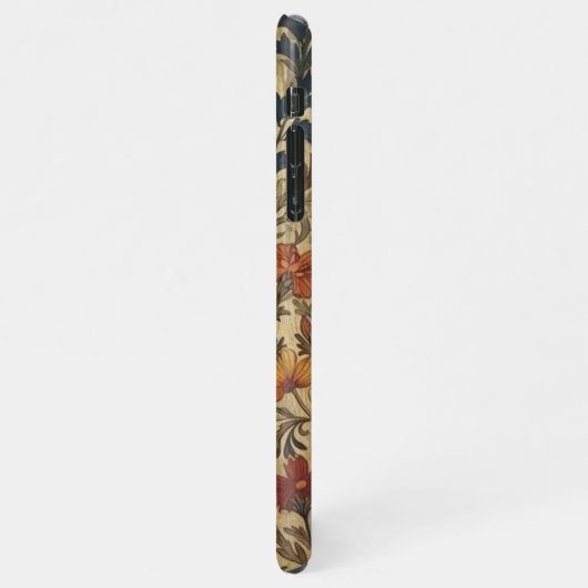 Donkere esthetiek William Morris Wildflower iPhone Hoesje (Linkerkant)
