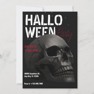 Donkere esthetische schedelkop halloween kaart