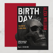 Donkere esthetische schedelkop verjaardag kaart (Voorkant / Achterkant)