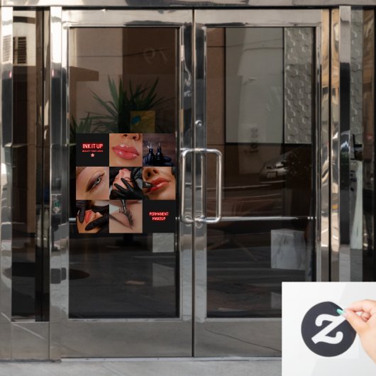 Donkere Esthetische Schoonheid Permanente Make-ups Raamsticker (Kantoordeur)