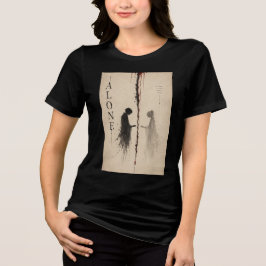 Donkere Esthetische Silhouet Grafische Vormgeving Tri-Blend Shirt