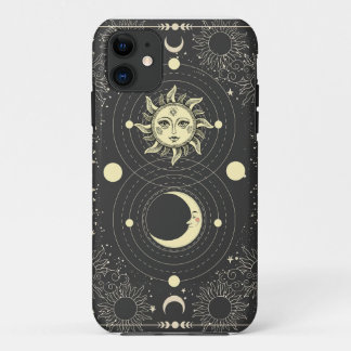 Donkere esthetische Tarot Sun Moon Clouds Case-Mate iPhone Case