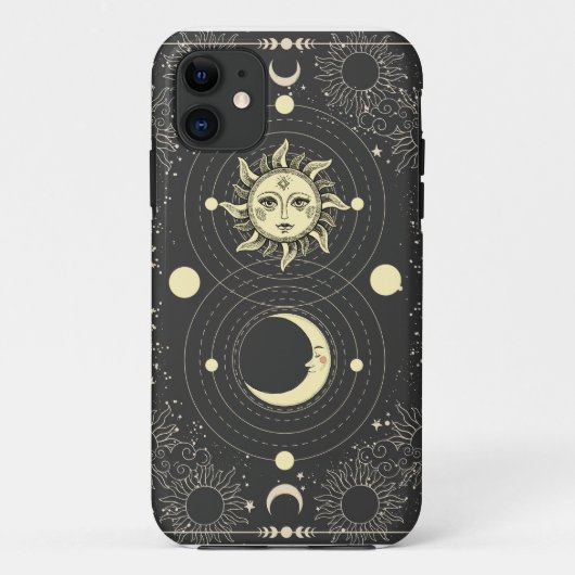 Donkere esthetische Tarot Sun Moon Clouds Case-Mate iPhone Case (Achterkant)