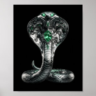 Donkere esthetische vloeibare metalen slang gloeie poster